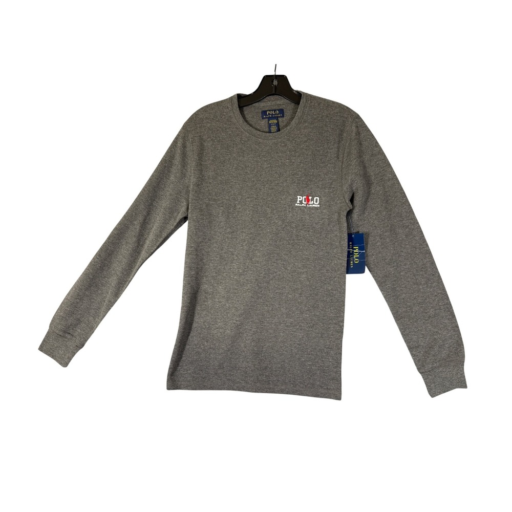 Polo Ralph Lauren Mens Gray Waffle Knit Thermal Sleepwear Shirt S MPW03F